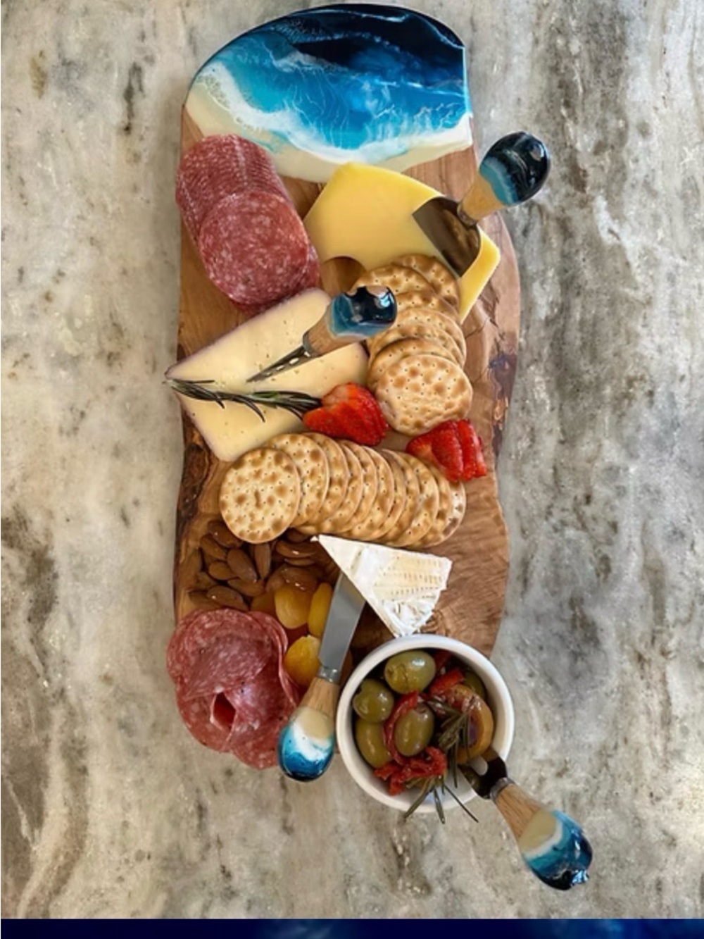 Resin-Tipped Cheese Knife Set - Blue Ocean Design